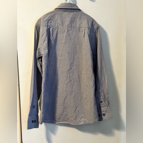 Newberey - grey and white pinstripe button up dress shirt - Picture 4 of 4
